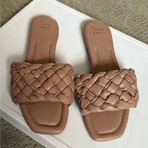 A New Day Tan Braided Sandals Elegant Summer Style 7 NWOT